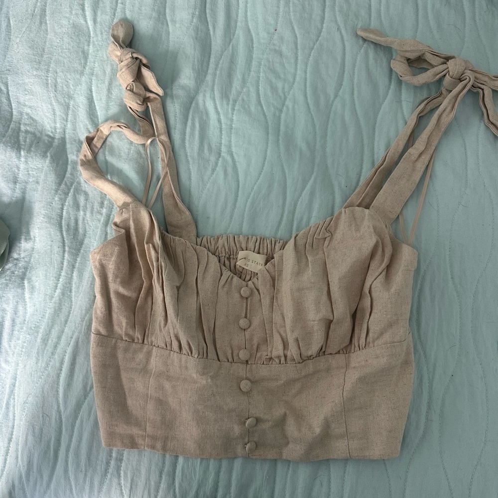 Women's Beige Crop Top